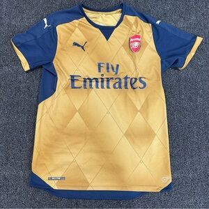 MEN'S ARSENAL 2015 2016 PUMA AWAY FOOTBALL SHIRT SOCCER JERSEY GOLD SIZE M